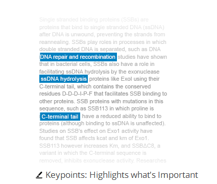 Examples of key point highlights.